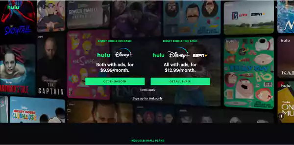 Hulu TV Homepage