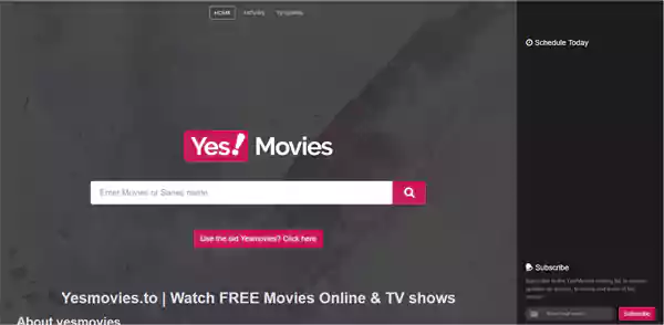 Yes Movies Homepage